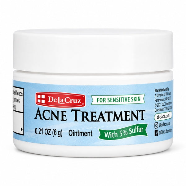 كريم دي لا كروز لعلاج حب الشباب بنسبة 5% كبريت (6 جم) De La Cruz Acne Treatment with 5% Sulfur