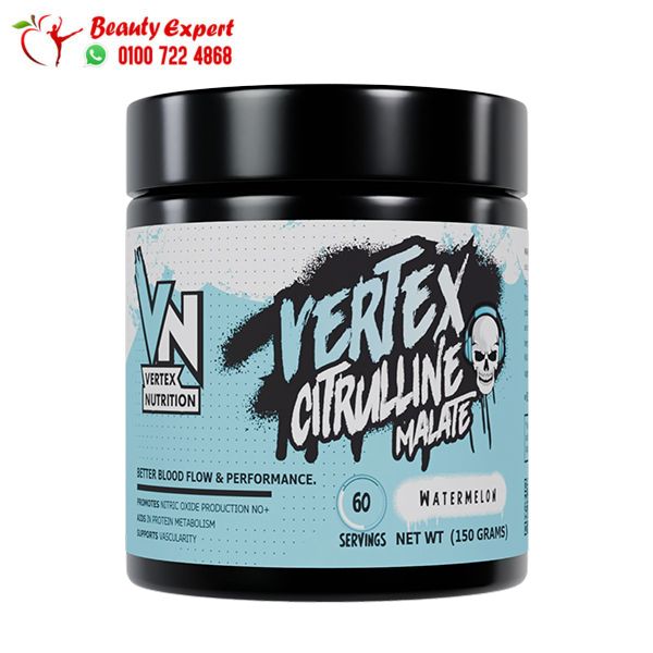 مكمل سيترولين مالات لزيادة الضخامة 60 حصة - vertex citrulline malate 150gm 60servings Watermelon
